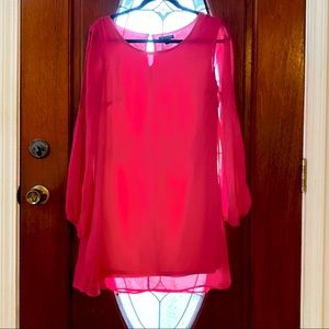 Hot Pink Long-sleeved Dress!